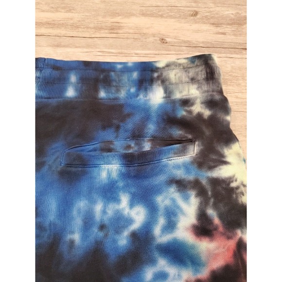 GUESS Tie Dye French Terry Cloth Sweat Shorts 7" Inseam Frayed Hem Sz L - Picture 9 of 16